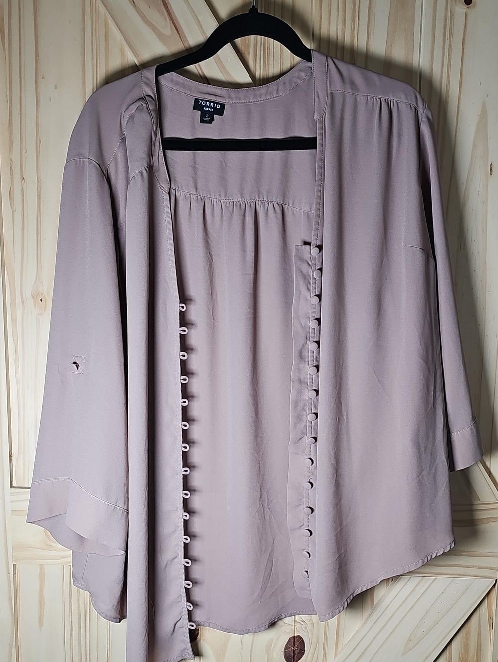 Torrid Mauve Button-Trim Women's Top